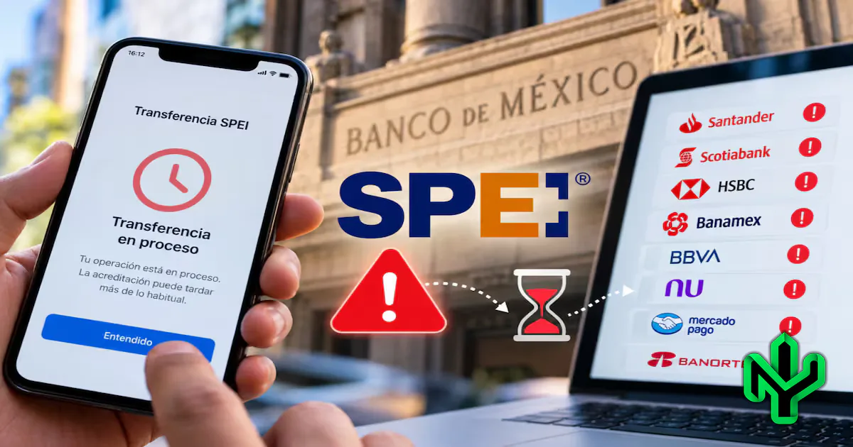 Te prometen transferencias en segundos, pero el SPEI del sábado se quedó pensando